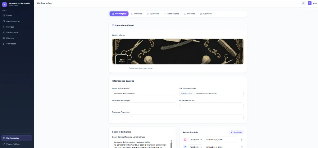 Configurações de Informações
